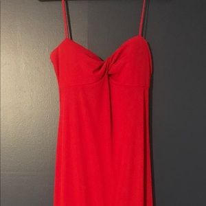 Long a line red dress